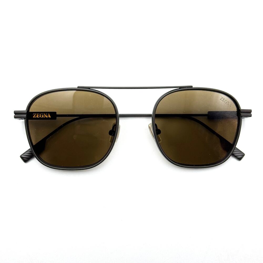 Ermenegildo Zegna Sunglasses EZ0290 49E Matte Dark Brown w/ Brown Lens 53-21-145